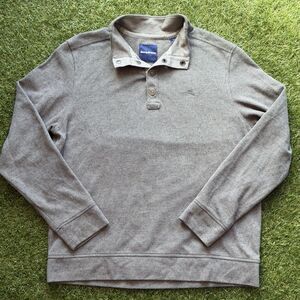 Tommy Bahama Mock Neck Henley Sweater Mens M Ribbed Pullover